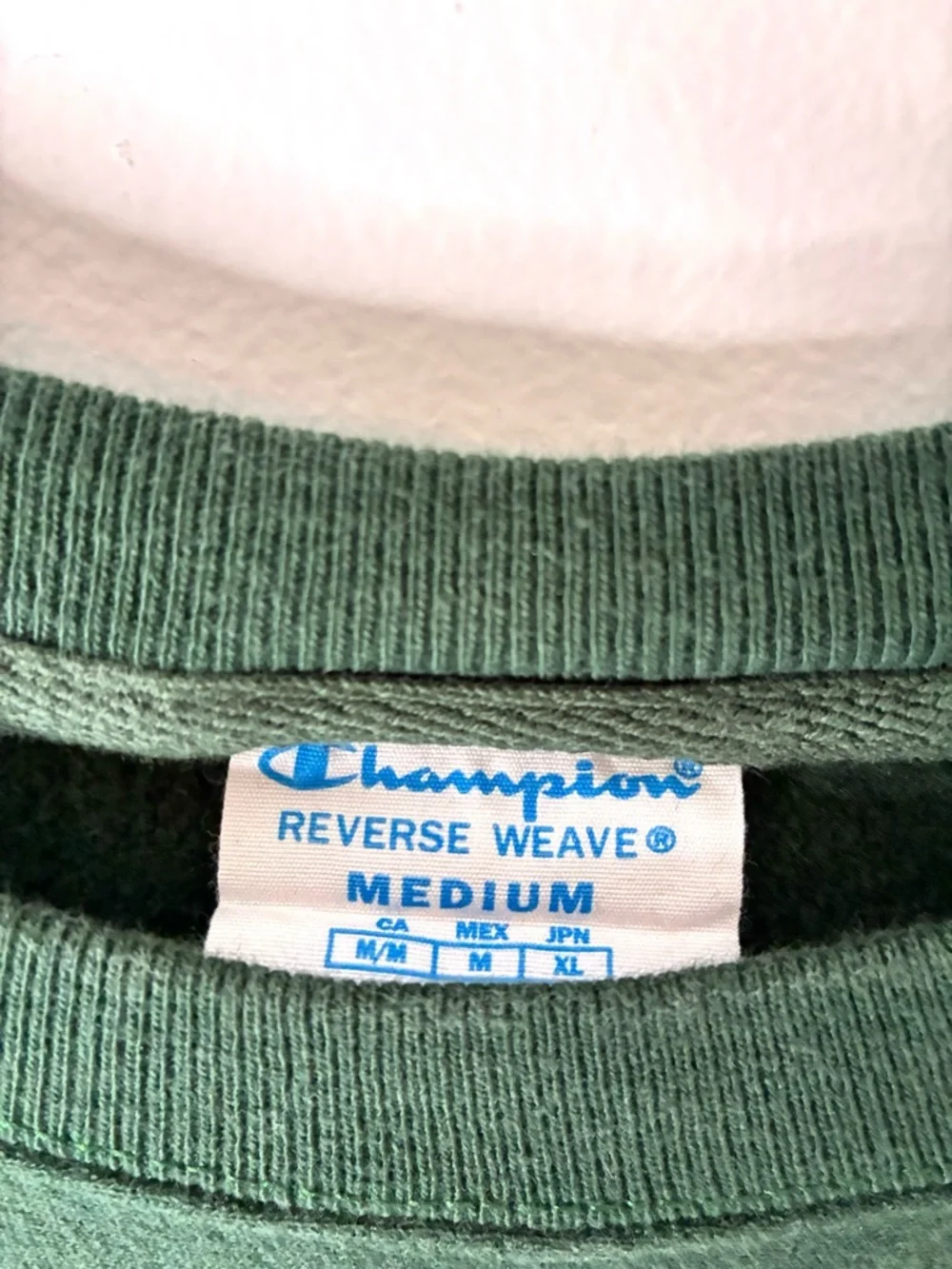 Champion Reverse Weave Green Getaway Crop Oversized Sweatshirt Logo Patchwork - Picture 6 of 9